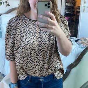 Loft spotted brown & black blouse